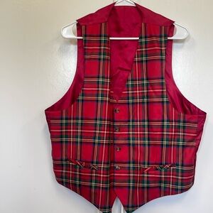Vintage reversible men’s vest. Tartan plaid Like new. holidays.  Ugly Christmas